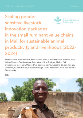 Scaling gender-sensitive livestock innovation packages in the small ruminant value chains in Mali for sustainable animal productivity and livelihoods (2022-2024)