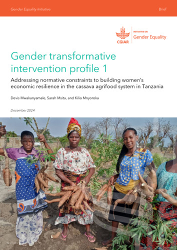 Gender transformative intervention profile 1: Addressing normative constraints to building women’s economic resilience in the cassava agrifood system in Tanzania