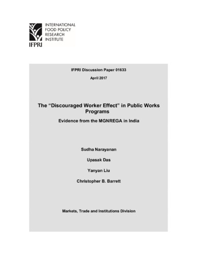 The “Discouraged Worker Effect” in public works programs: Evidence from the MGNREGA in India