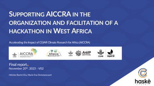 Supporting AICCRA in the Organization and Facilitation of a Hackathon in West Africa