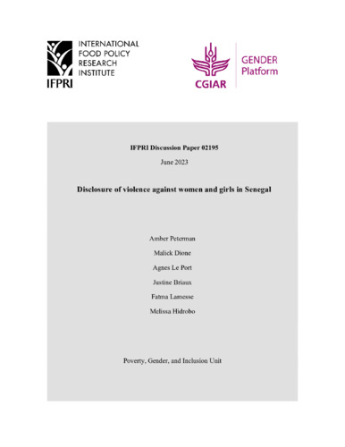 Disclosure of violence against women and girls in Senegal