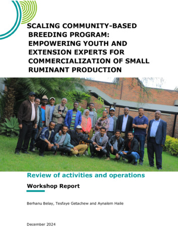 Scaling Community-Based Breeding Programs: Empowering Youth and Extension Experts for Commercialization of Small Ruminant Production