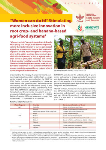 Women can do it! Stimulating more inclusive innovation in root crop- and banana-based agri-food systems.