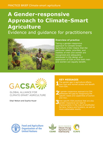A Gender-responsive Approach to Climate-Smart Agriculture: Evidence and guidance for practitioners