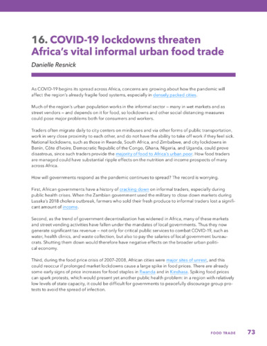 COVID-19 lockdowns threaten Africa’s vital informal urban food trade