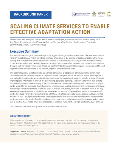 Scaling climate services to enable effective adaptation action