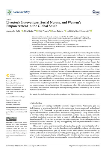 Livestock innovations, social norms, and women’s empowerment in the Global South