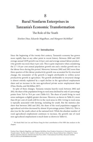 Rural nonfarm enterprises in Tanzania's economic transformation: The role of the youth