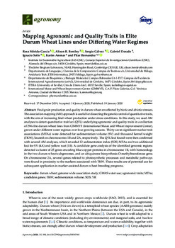 Mapping agronomic and quality traits in elite durum wheat lines under differing water regimes
