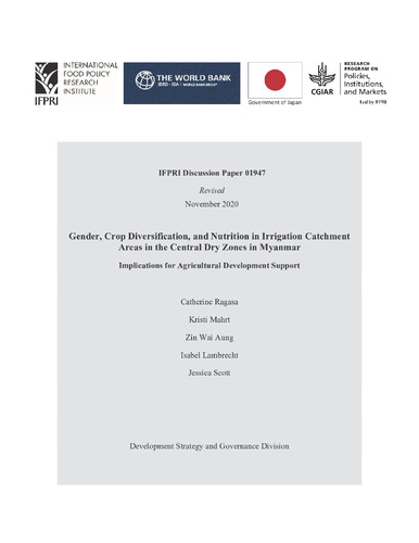 Gender, crop diversification, and nutrition in irrigation catchment areas in the central dry zones in Myanmar: Implications for agricultural development support