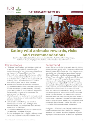 Eating wild animals: Rewards, risks and recommendations