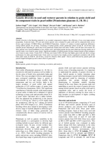 Genetic diversity in seed and restorer parents in relation to grain yield and its component traits in pearl millet (Pennisetum glaucum (L.) R. Br.)