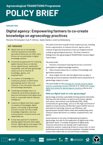 Digital agency: Empowering farmers to co-create knowledge on agroecology practices