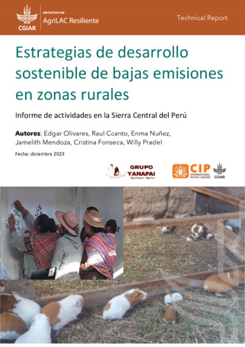 Estrategias locales de desarrollo sostenible de bajas emisiones en zonas rurales: Informe de actividades en la Sierra Central del Perú