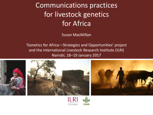 Communications practices for livestock genetics for Africa