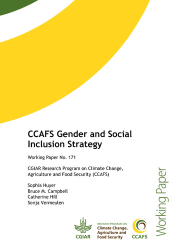 CCAFS Gender and Social Inclusion Strategy