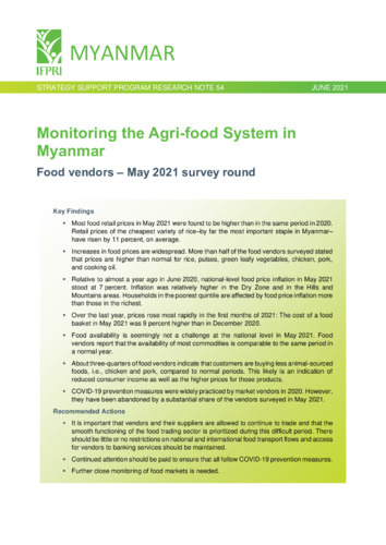 Monitoring the agri-food system in Myanmar: Food vendors - May 2021 survey round