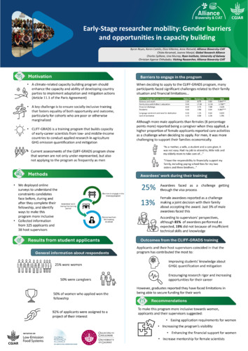 Early-stage researcher mobility: Gender barriers and opportunities in capacity building