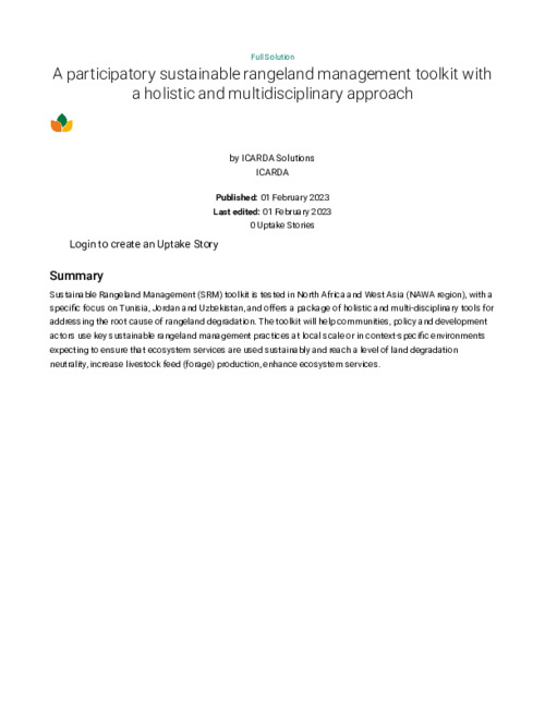 A participatory sustainable rangeland management toolkit with a holistic and multidisciplinary approach