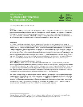 Research in development: the approach of AAS