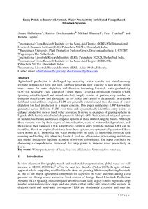 Entry Points to Improve Livestock Water Productivity in Selected Forage Based Livestock Systems