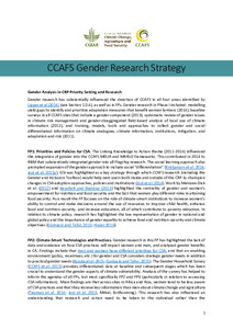 Gender Research Strategy for Phase II (2017-2022): CGIAR Research Program on Climate Change, Agriculture and Food Security (CCAFS)