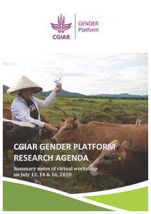 CGIAR GENDER Platform Research Agenda: Summary notes of virtual workshop on July 13, 14 & 16, 2020