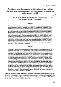 Problems and Prospects in Modeling Pearl Millet Growth and Development: A Suggested Framework for a Millet Model