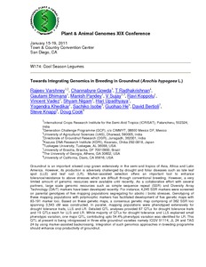 Towards Integrating Genomics in Breeding in Groundnut (Arachis hypogaea L.)
