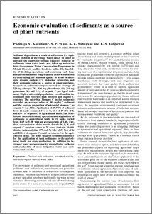 Economic evaluation of sediments as a source of plant nutrients