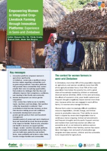 Empowering Women in Integrated Crop-Livestock Farming through Innovation Platforms: Experience in Semi-arid Zimbabwe
