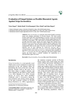 Evaluation of fungal isolates as possible biocontrol agents against Striga hermonthica