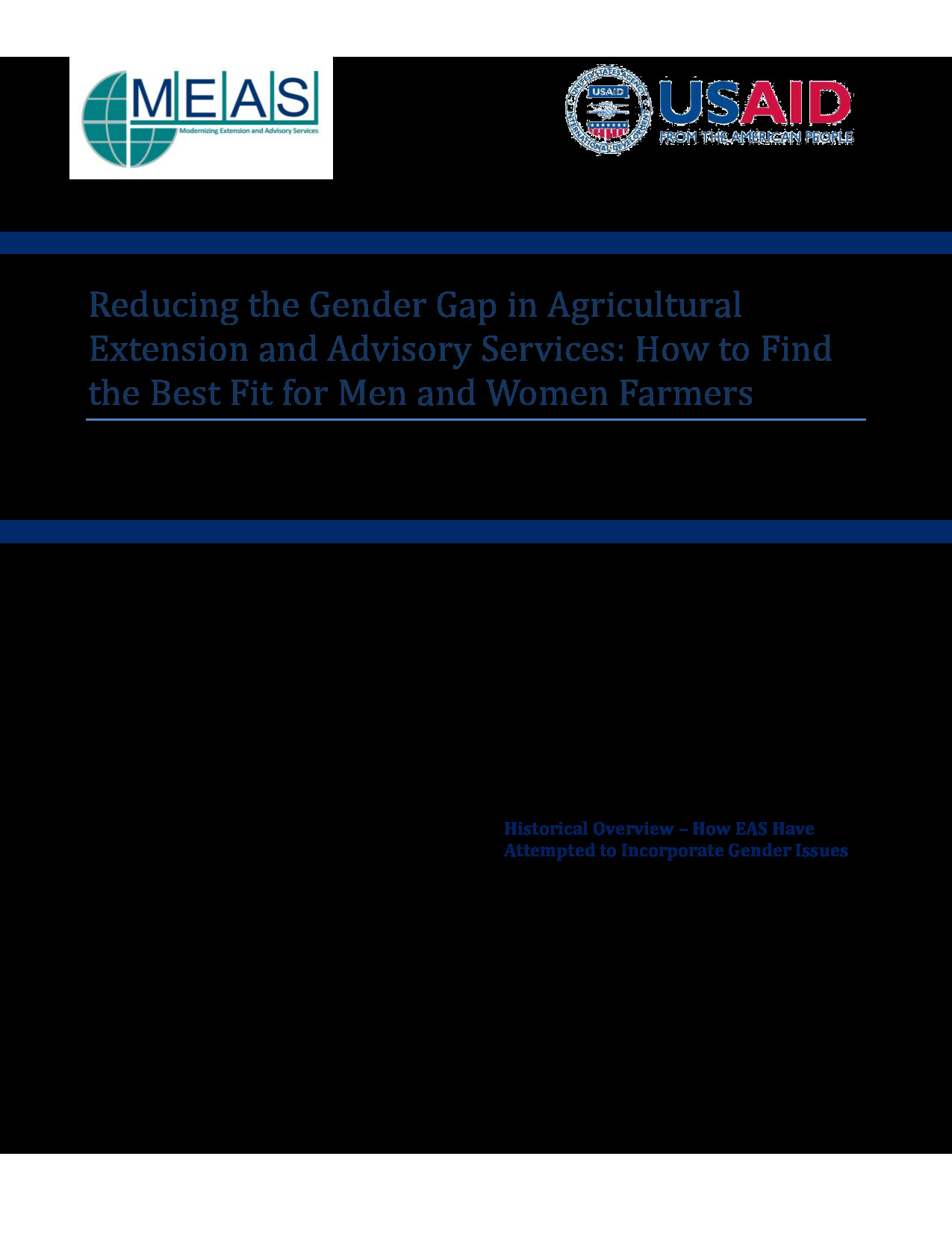 Reducing the gender gap in agricultural extension and advisory services
