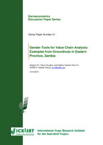 Gender tools for value chain analysis: Examples from groundnuts in Eastern Province, Zambia(Series Paper Number 21)