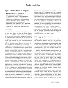 Ergot - a Global Threat to Sorghum