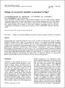 Etiology of crop growth variability in groundnut in Niger