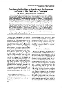 Resistance to Meloidogyne javanica and Rotylenchulus reniformis in Wild Relatives of Pigeonpea