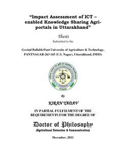 Impact Assessment of ICT – enabled Knowledge Sharing Agri-portals in Uttarakhand