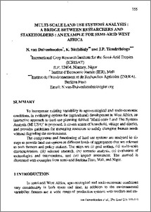 Multi-scale land use systems analysis: a bridge between researchers and stakeholders: an example from semi-arid West Africa