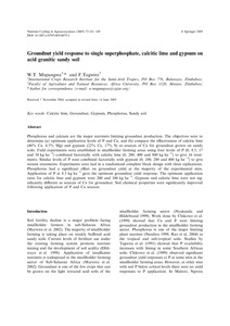 Groundnut yield response to single superphosphate, calcitic lime and gypsum on acid granitic sandy soil