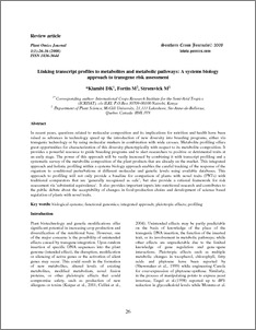 Linking transcript profiles to metabolites and metabolic pathways: a systems biology approach to transgene risk assessment