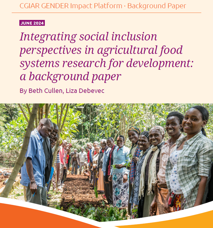 Integrating social inclusion perspectives in agricultural food systems research for development