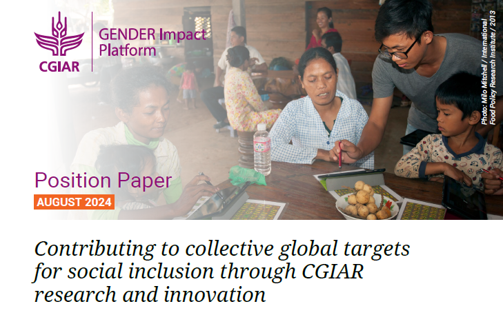 Contributing to collective global targets for social inclusion through CGIAR research and innovation