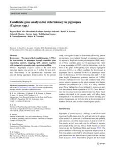 Candidate gene analysis for determinacy in pigeonpea (Cajanus spp.)