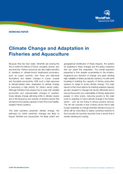 Climate change and adaptation in fisheries and aquaculture