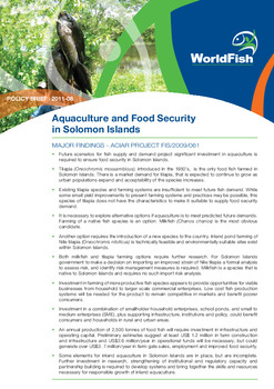 Aquaculture and food security in Solomon Islands