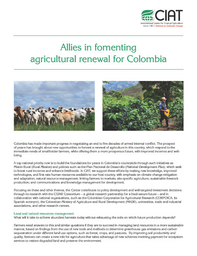 Allies in fomenting agricultural renewal for Colombia