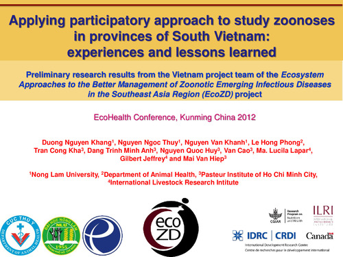 Applying participatory approach to study zoonoses in provinces of South Vietnam: Experiences and lessons learned