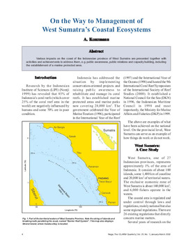 On the way to management of west Sumatra's coastal ecosystem