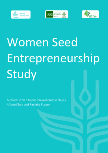 Women Seed Entrepreneurship Study: Key Findings from Results-Based Management Indicators